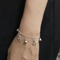 ราคา กำไลโซ่สีเงินลูกกระพรวน + ดาว (1890340826)