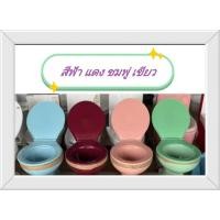 ราคา สุขภัณฑ์ แบบ นั่งราบ​ แบบราดน้ำ​ มาพร้อมฝาปิด​ โถส้วม ราดน้ำ มี 5.สี​ สีฟ้า​ สีแดง​ สีชมพู​ สีเขียว​ และ​ สีขาว (41557305238)