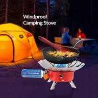ราคา เตาแก๊สแค้มปิ้งพกพา เตาแก๊สพกพา ปิคนิค แบบมีตัวกั้นลม WINDPROOF K203 CAMPING STOVE **สินค้าพร้อมส่ง** (5835275913)