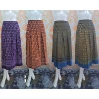 ราคา กระโปรงผ้าไทย ผ้าซิ่นสำเร็จรูปผ้าฝ้ายทรงทวิทด้านหลังใส่สม็อกยางยืด กระโปรงผ้าไทย กระโปรงผ้าฝ้ายสวยๆ (977432791)