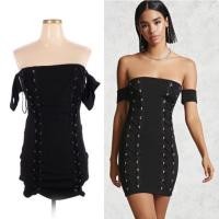 ราคา Forever 21 Black Mini Dress ของแท้%(มือ2) (6744211248)