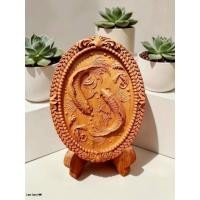 ราคา ปลาคู่ทรงกลมไม้สักทองแกะสลัก (54657216633)