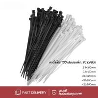 ราคา สายรัด Cable Tie เคเบิ้ลไทร์ สายรัดไนล่อน ( Nylon Cable Tie) เข็มขัดรัดสายไฟ 100 เส้นต่อแพ็ค สีดำ สีขาว (50607442300)