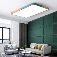 ราคา โคมไฟเพดาน LED 3 สี โครงไม้โอ๊ค หรี่แสงได้ โคมไฟเพดานทรงสี่เหลี่ยมสไตล์โมเดิร์นเรียบง่ายสำหรับห้องนั่งเล่น/ห้องนอน (42950973347)