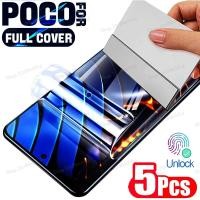 ราคา 5PCS สําหรับ Xiaomi pocophone Hydrogel ฟิล์มสําหรับ POCO F1 F2 F3 M3 M4 X3 X4 Pro NFC F3 F4 GT X4 M3 M2 C3 C40 ป้องกันหน้าจอ (58001698924)