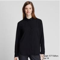 ราคา [New] Uniqlo Woman Rayon Long Sleeve Blouse (5118958991)