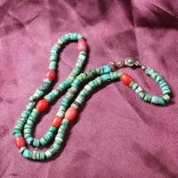ราคา สร้อยคอลูกปัดโบราณ สร้อยเทอร์คอย ลูกปัดหินโบราณ Antique bead necklace, turquoise necklace, antique stone beadsตรงตามรูป (27667430022)