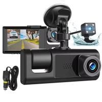 ราคา รถกล่องสีดํา 3 เลนส์กล้อง 1080P Full HD Dashcam Video Recorder Wifi รถ Dvr Dash Cam (53456002246)