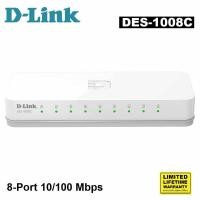 ราคา SWITCH HUB (สวิตซ์ฮับ) D-LINK 8 PORTS (DES-1008C) (5'') 10/100 Mbps Unmanaged Switch ประกันตลอดการใช้งาน (28204680283)