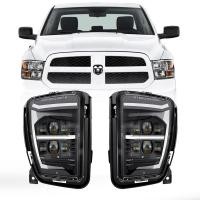 ราคา ขายร้อนสําหรับ Dodge Ram 1500 Pickup 2013-2017 LED หมอกสีดํา/โครเมี่ยมด้านใน Bezel มีหมอกโคมไฟ DRL (45306691476)