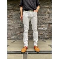 ราคา Men’ White Skinny กางเกงยีนส์ขายาว ทรงสกินนี่ สีขาว ผ้ายืด Size 28”-42” (1599987778)