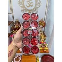 ราคา เทียนดอกชบาแดง จุดถวายองค์เทพ เทพฮินดู กลิ่นหอมอ่อน (แพ็ค 10 ชิ้น) (28453557389)