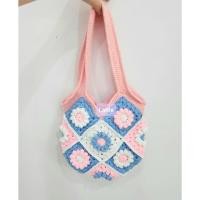 ราคา HANDMADE KNITTED TOTE BAG/TOTE BAG/CUTE TOTE BAG/FLOWER TOTE BAG/FLOWER TOTE BAG/ CROCHET TOTE BAG (49306326167)