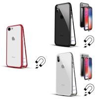 ราคา #iphone X XR XS Max iphone 7 8 6s Plus Magnetic Adsorption metal case luxury tempered glass Back cover (6918359233)