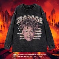 ราคา TRYWORLDG OFFICIAL "21 SAVAGE" LONGSLEEVE | เสื้อยืด OVERSIZED | เสื้อยืด WASHED | ล้างหิน | เสื้อยืด OVERSIZED | KAOS LONG SLEEVE 21 SAVAGE WASHING VINTAGE RAP TEE (57904853995)