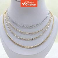 ราคา สร้อยคอผู้หญิงทองคำไทเทเนียมสตีล เคลือบทอง 18K ไม่ทำให้สีจาง กล่องรูปกระดูกไหปลาร้า พร้อมจี้ (41662253652)