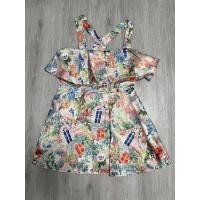 ราคา จั๊มสูทสายเดี่ยวไขว้หลังลายดอกไม้ (21037444569)