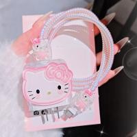 ราคา น่ารัก Hello Kitty ซิลิโคน Charger Case 4 ชิ้นชุดสําหรับ 18W/20W ชาร์จหัว Protector การ์ตูนออกแบบสายกัด Soft Cover Shell ใช้งานร่วมกับ iPhone (41202797647)