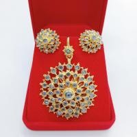 ราคา ชุดจี้ และต่างหูเพชรซีกโบราณทรงกลม จี้เพชรซีกกลม 4 ชั้น ต่างหูเพชรซีกกลม 3 ชั้น ชุบทองโบราณ ราคาพิเศษ (23479851427)