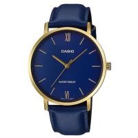 ราคา Casio Standard นาฬิกาข้อมือผู้ชาย สายหนังแท้ รุ่น MTP-VT01GL,MTP-VT01GL-2B - สีน้ำเงิน (5663259784)