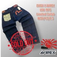 ราคา ✳️สินค้ามือหนึ่ง✳️กางเกงยีนส์ Evisu x Avirex สินค้าแท้ ผลิตญี่ปุ่น ขนาดเอว 36“ (43556538712)