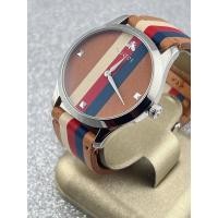 ราคา Gucci Men's Swiss G-Timeless Brown Tricolor ❤️Leather Strap Watch 38mm Authentic. แท้ ป้ายห้อย ใหม่ (23469007996)
