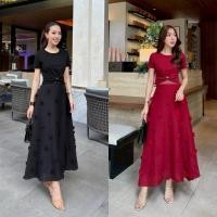 ราคา เซท 2ชิ้น เสื้อครอปแขนสั้นชายเสื้อดีเทลรูปโบว์ กระโปรงซีทรู2ชั้น ปักดอก3Dทั้งตัว (44465305556)