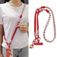 ราคา สไตล์ใหม่สีแดงสองสาระสามพับถักโทรศัพท์มือถือเชือกเส้นเล็กเคสโทรศัพท์สากลกระเป๋าทุกการแข่งขันสะดวกกับคลิปป้องกันการ (43854950349)