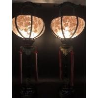 ราคา โคมคู่ งานญี่ปุ่น ลายดอกซากุระ โคมไฟโบราณ Japan lamp (18209450500)