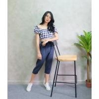 ราคา ชุดเข้าเซต เสื้อลายสก๊อต+ กางเกงเอาสม๊อค น่ารักมากคร่า (1401908060)