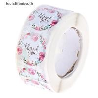 ราคา LNTH 500 ป้าย/ม้วน Thank You สติ๊กเกอร์ซีลแลบดอกไม้ สติ๊กเกอร์เครื่องเขียน HOT (57457398884)