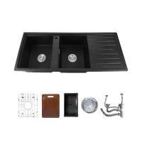 ราคา KITCHEN STUDIO ซิงค์แกรนิต 2 หลุมพักขวา KSS-116R-1C-GBK (27502304395)