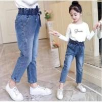 ราคา กางเกงยีนส์เด็กผู้หญิงกางเกงยีนส์แฟชั่นกางเกงยีนส์ขายาว003 (3004256881)