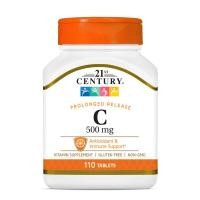 ราคา 21st Century Vitamin C 500 mg. (110 Prolonged Release Tablets) วิตามินซี (43525322034)