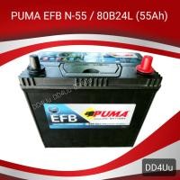 ราคา PUMA EFB N55L (80B24L) แบตเตอรี่รถยนต์ รองรับระบบ ISS แบตเตอรี่แห้ง แบตเก๋ง แบตรถECO, SUV, MPV (5093282584)
