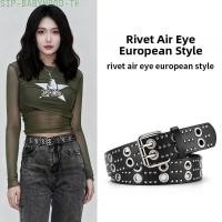 ราคา New Arrival~Women Y2K Punk Rivet Belt Vintage PU Leather Waist Accessory for Skirt High (49707300258)