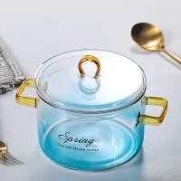 ราคา Borosilicate Glass Pot with Two Handles Household Transparent Soup Pot Instant Noodle Bowl Electric Ceramic Stove Exclus (26231460453)