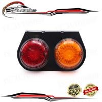 ราคา ไฟ LED ข้างรถบรรทุก 24V เลนส์ส้ม+แดง 1 ชิ้น ลายทานตะวัน V.2 Toyota,Mitsubishi,Hino,Isuzu Fuso,Hino,ELF,NPR,NKR 24Volt (9833803202)