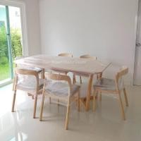 ราคา Iron Wood House เซ็ตโต๊ะอาหาร FEBY + POPIE ไม้ยางพารา 4-6 ที่นั่ง เลือกขนาดได้ เก้าอี้ไม้มินิมอล (24874291724)