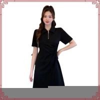 ราคา Plus size เสื้อผ้าสาวอวบ❤ เดรสสาวอวบอ้วน ไซส์ใหญ่ ผู้หญิง เดรสโปโล ทรงหลวม แขนสั้น คอปก มีซิป แยก ฤดูร้อน สไตล์เกาหลีแฟชั่น (44506863102)