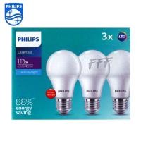 ราคา [PHILIPS แพ็คประหยัดสุดคุ้ม] หลอดไฟ PHILIPS LED bulb Essential 11W E27 Daylight แพ็ค 3 หลอด (5445663500)