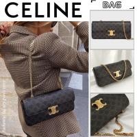 ราคา ♞,♘CELINE TRIOMPHE/CELINE TRIOMPHE กระเป๋าสะพายโซ่/กระเป๋าสะพายข้าง/กระเป๋าสะพายไหล่/ลายพิมพ์คลาสสิ (29531656804)