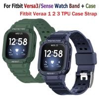 ราคา Fitbit Versa 3 2 1 สายรัดซิลิโคน Smartwatch เคส TPU สำหรับ Fitbit Versa 2 Versa 1 สายซิลิโคน อุปกรณ์เสริมสายรัด (19812682006)