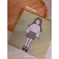 ราคา Autumn girl postcard — gumii_studio postcard โปสการ์ด coloring paper โปสการ์ดตกแต่งบ้าน ตกแต่งผนัง กระดาษวาดรูป โปสการ์ด (15049358480)