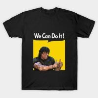 ราคา เสื้อยืด Vintage We can do it! stallone T-Shirt แท้ Cotton 100% ผ้าหนาทรงสวย ยับยากรีดง่าย การ์ตูน (43865158430)