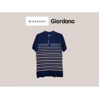 ราคา เสื้อโปโลสีน้ำเงินลายทาง Giordano ของแท้ Size M (มือสอง) (13450933054)