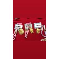 ราคา READY STRAP PHONE LANYARD GOLD 24K GOLD KEYCHAIN 999 0.02gr PINK PUMPKIN (41578762299)