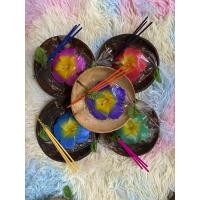 ราคา กระทงจากกะลามะพร้าว กระทงกะลา กระทงเทียนหอม เทียนหอมดอกชบา (29105290874)