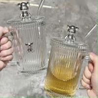 ราคา ถ้วยชากาแฟพร้อมแก้ว LID - ถ้วยแก้วทนความร้อนอย่างดี, ถ้วยแก้วเก็บความร้อนรูป Bearbrick 400ml (42878719049)