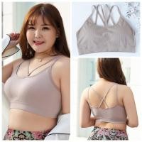 ราคา บรา คนอ้วน หน้าไขว้ ขนาดใหญ่ สำหรับสาวอวบ อกใหญ่ สายเดี่ยว สปอร์ตบรา เสริมฟองน้ำ ผ้านุ่ม เกรดฟรีเมี่ยม (20373287166)